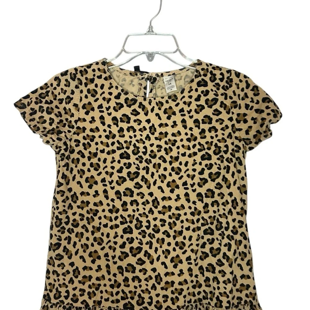 Carter’s Leopard Print Dress Girls Size 14 Tan Black
